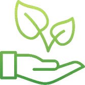 digital leaf in hand icon